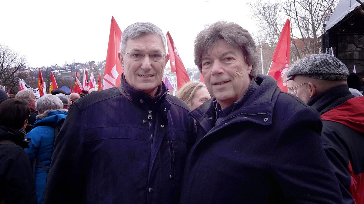 Stefan Dreher (rechts) mit Bernd Riexinger, dem früheren Bundesvorsitzenden der Partei Die Linke. Foto: privat