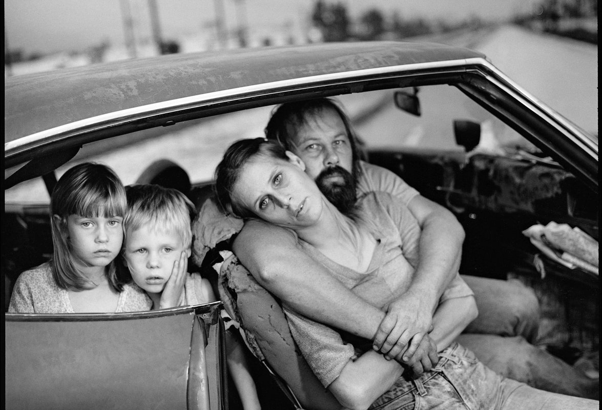 The Damm Family in their Car / Familie Damm in ihrem Auto, Los Angeles, California, USA 1987.