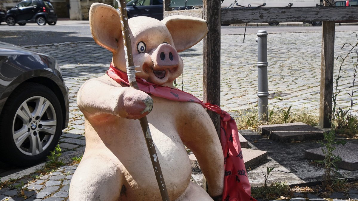 Schwein gehabt: Schwimmen die Felle davon, kommt's auf einen langen Stock an. Foto: Joachim E. Röttgers