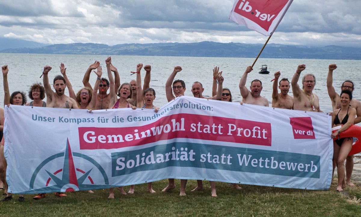 Protest am Ufer des Bodensees.