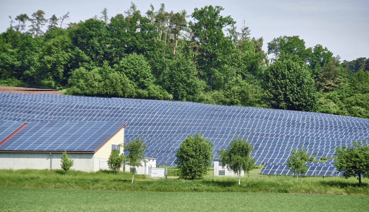 Ein Feld aus Solarzellen in Ammendorf. Foto: Joachim E. Röttgers