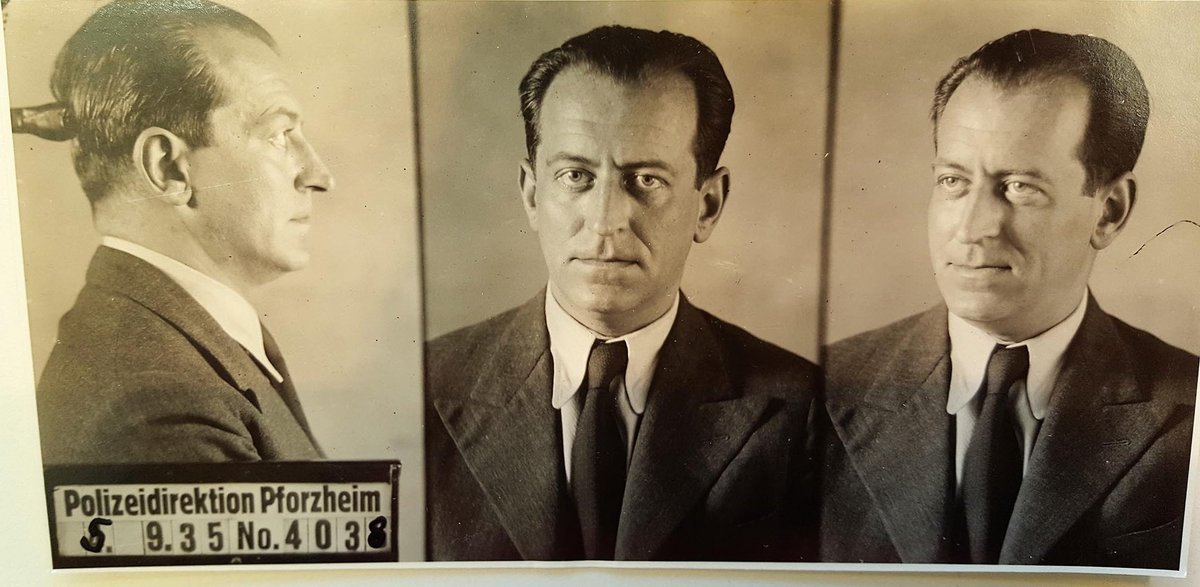 Adolf Rosenberger wird von der Polizei Pforzheim vermessen. Danach ins KZ Kislau überstellt. Foto: Archiv Rosenberger